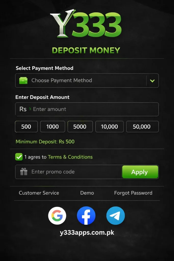 Y333 Game Deposit
